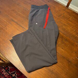 FIGS Charcoal Kade Scrub Pants (pair #2 - red ties) (L/T)